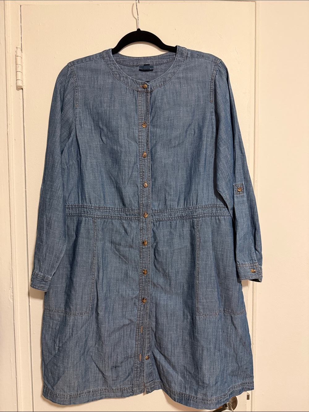J.Jill Denim Button-Front Women's Dress-Large